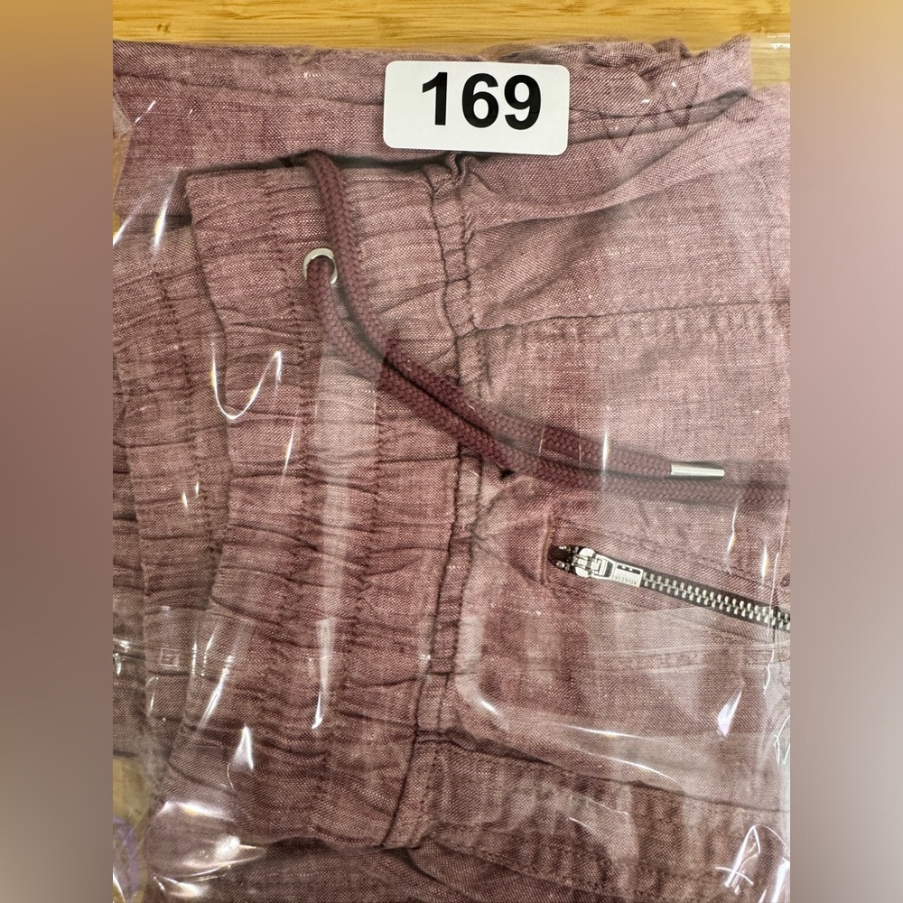 Athleta Size 8 Cabo Linen Wide Leg High Waisted Pants Plus Tawny Rose Pink - Picture 13 of 13